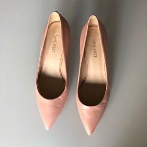 Nine West Blush Leather Kitten Heel